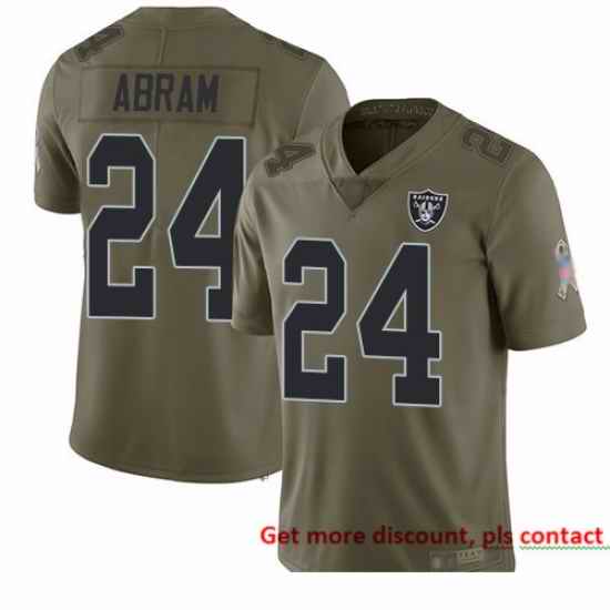 Raiders 24 Johnathan Abram Olive Men Stitched Football Limited 2017 Salute To Service Jersey